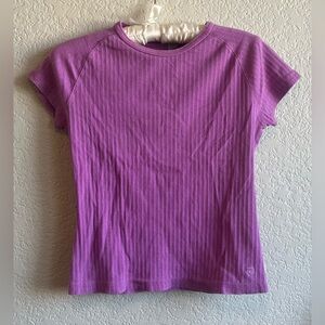 Vintage Lei Purple Ribbed Short Sleeve Top Y2K
